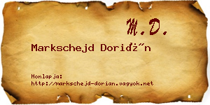 Markschejd Dorián névjegykártya